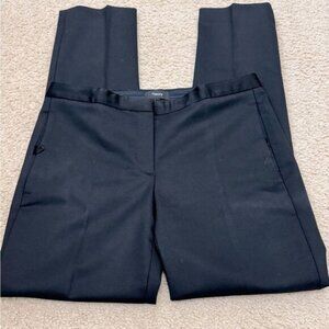 NWOT Theory Tux Wool Blend Straight Slim Leg Mid Rise Black Pants Sz 2